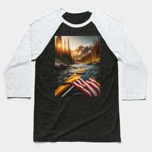 kayak paddle american flag Baseball T-Shirt